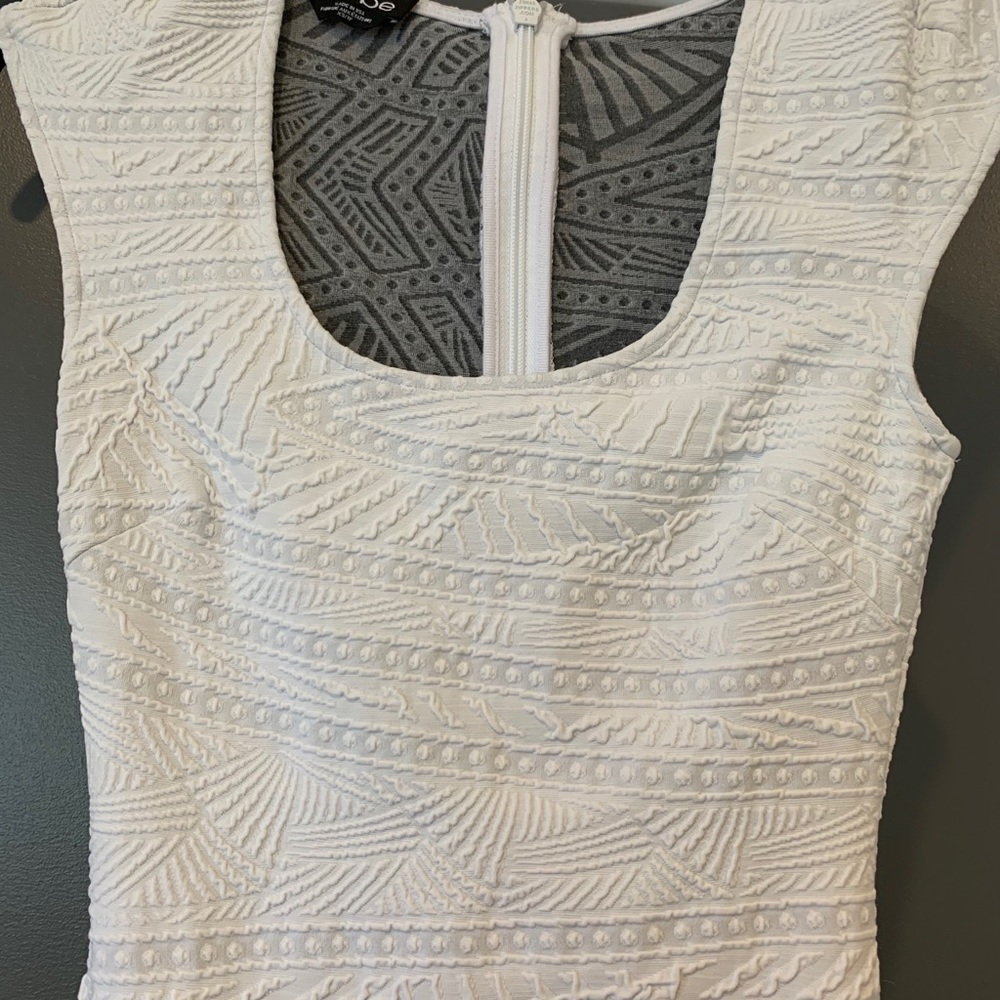 Bebe white fitted dress